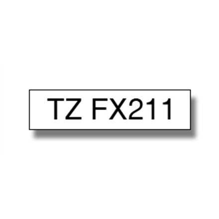 Brother Brother | FX211 | Taśma elastyczna | Termiczna | Czarna na białym | Rolka (0,6 cm x 8 m)