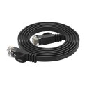 Kabel sieciowy Ethernet CAT6 1000Mbps RJ45 internetowy LAN płaski 10 m - czarny