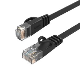 Kabel sieciowy Ethernet CAT6 1000Mbps RJ45 internetowy LAN płaski 2 m - czarny