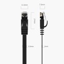 Kabel sieciowy Ethernet CAT6 1000Mbps RJ45 internetowy LAN płaski 2 m - czarny