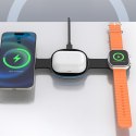 Ładowarka bezprzewodowa 3w1 na smartfon smartwatch słuchawki MagSafe - czarna
