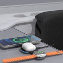 Ładowarka bezprzewodowa 3w1 na smartfon smartwatch słuchawki MagSafe - czarna