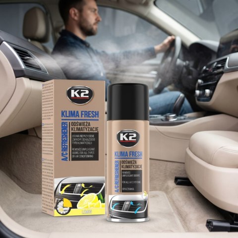 K2 KLIMA FRESH LEMON Odświeżacz Do Klimatyzacji I Nawiewów 150ml K222