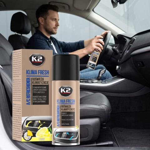 K2 KLIMA FRESH LEMON Odświeżacz Do Klimatyzacji I Nawiewów 150ml K222