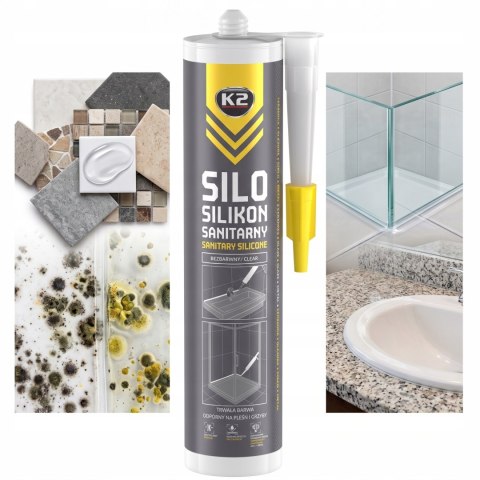K2 Silikon Sanitarny SILO Bezbarwny Odporny Na Pleśń I Grzyby 300 ml B263