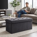 Pufa Welurowa Składana Ciemnoszara 76x38x38cm Ruhhy 26130