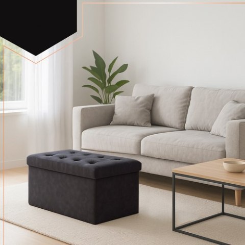 Pufa Welurowa Składana Ciemnoszara 76x38x38cm Ruhhy 26130