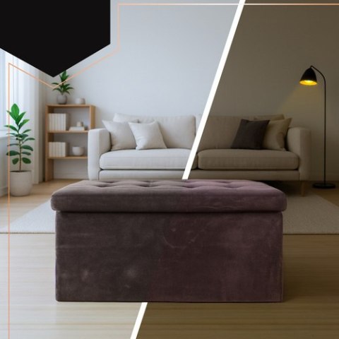 Pufa Welurowa Składana Ciemnoszara 76x38x38cm Ruhhy 26130