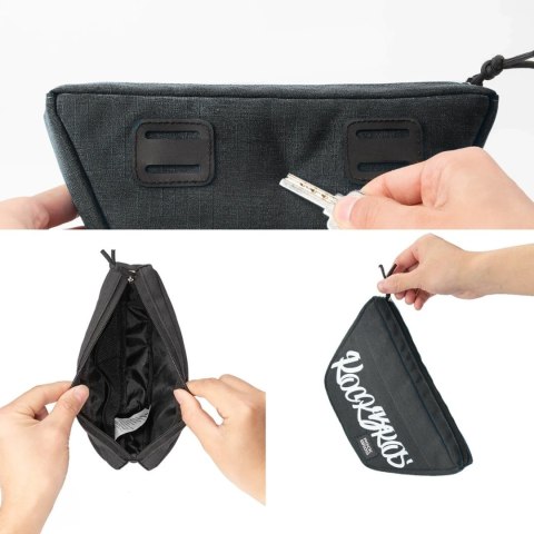 Torba rowerowa na kierownicę trapezoidalna 0.7 l - czarna