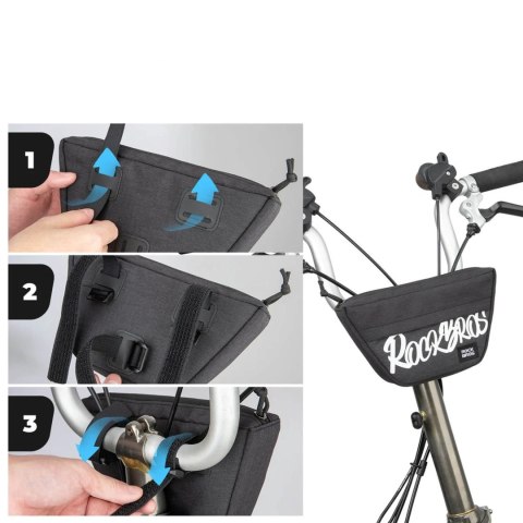 Torba rowerowa na kierownicę trapezoidalna 0.7 l - czarna
