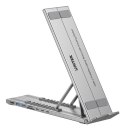 UNITEK PODSTAWKA POD LAPTOP REGULOWANA + HUB USB-C/A, HDMI 2.0, PD 100W