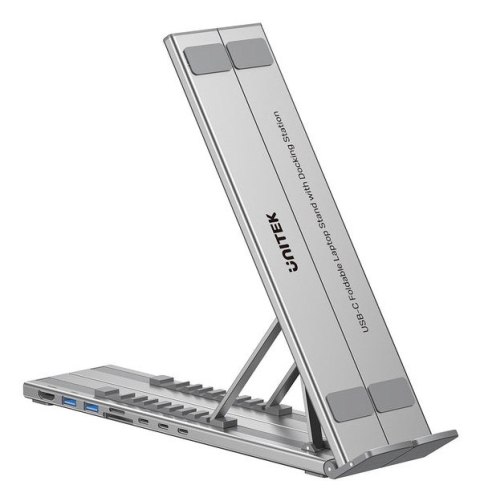 UNITEK PODSTAWKA POD LAPTOP REGULOWANA + HUB USB-C/A, HDMI 2.0, PD 100W