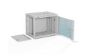 ALANTEC Szafa wisząca 19" 9U 600x450, drzwi szklane, kolor szary, do samodzielnego montażu - Flat Pack (SW-9U-600-450-01-SF)