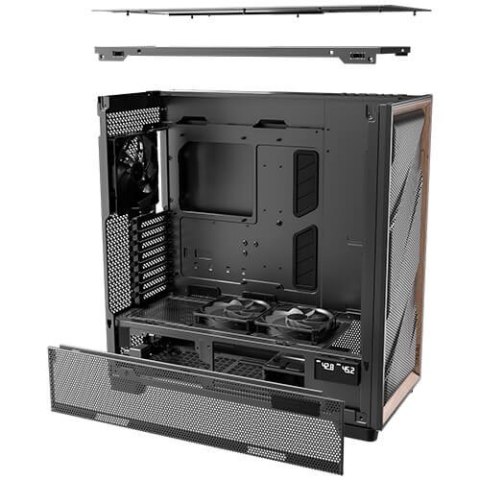 Antec FLUX PRO Full Tower Czarny, Drewno