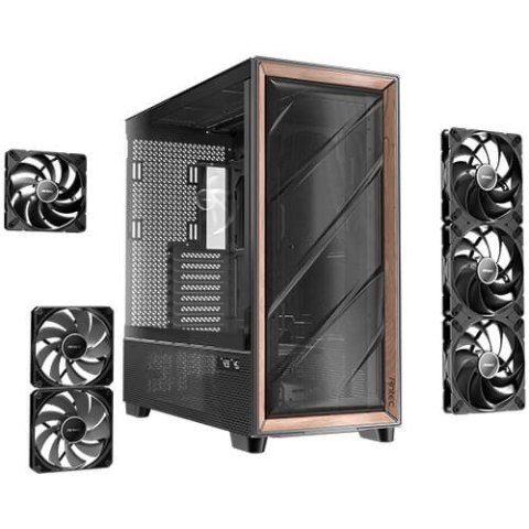 Antec FLUX PRO Full Tower Czarny, Drewno