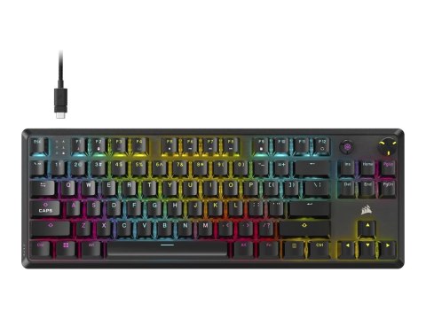 Corsair Corsair K70 CORE TKL | Mechaniczna klawiatura do gier bez klawiatury | Przewodowa | NA | Czarna | 0,973 g | MLX RED