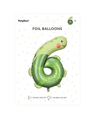 Balon fol.Cyfra 6 Żółw 75x96 mix 19416