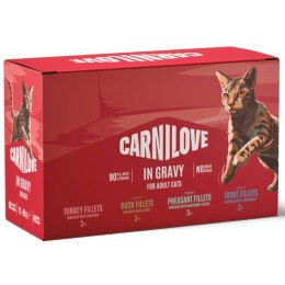 CARNILOVE CAT POUCH GRAVY MULTIPACK 12X85g