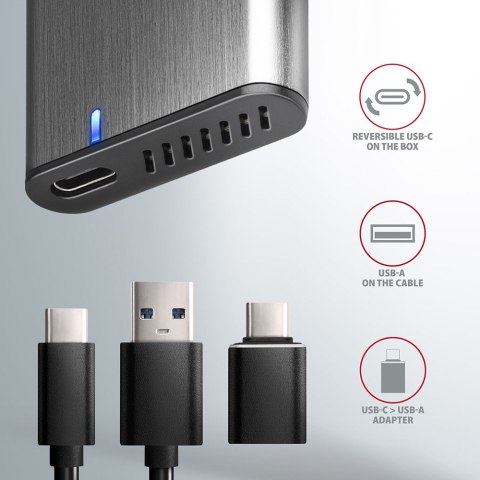AXAGON AXAGON External USB-C 3.2 Gen 2 metal box for M.2 NVMe & SATA SSD disks
