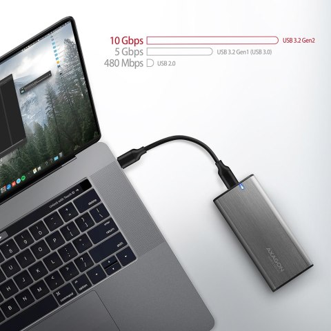 AXAGON AXAGON External USB-C 3.2 Gen 2 metal box for M.2 NVMe & SATA SSD disks