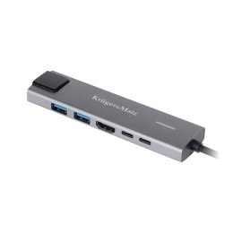 KM0391 Adapter (HUB) USB typu C na HDMI/2x USB3.0/2x USB typu C/RJ45