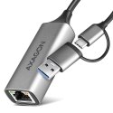 AXAGON AXAGON ADE-TXCA Compact aluminum USB 3.2 Gen 1 Gigabit Ethernet 10/100/1000Mbit adapter with automatic installation, Nintendo Sw
