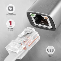AXAGON AXAGON ADE-TXCA Compact aluminum USB 3.2 Gen 1 Gigabit Ethernet 10/100/1000Mbit adapter with automatic installation, Nintendo Sw