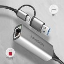 AXAGON AXAGON ADE-TXCA Compact aluminum USB 3.2 Gen 1 Gigabit Ethernet 10/100/1000Mbit adapter with automatic installation, Nintendo Sw