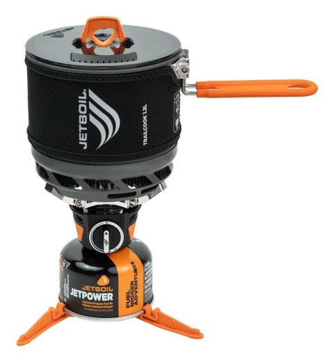 Zestaw do gotowania Jetboil Trailcook 1.2L - carbon (palnik gazowy, garnka 1,2L, pokrywka, podstawka pod kartusz)