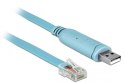 DeLOCK 64185 Przejściówka USB 2.0 Typ-A męska > 1 x Serial RS-232 RJ45 męska 2,0 m niebieska