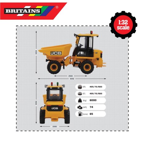TOMY Britains wozidło kolebkowe JCB 6T 43255 /3 BRITAINS