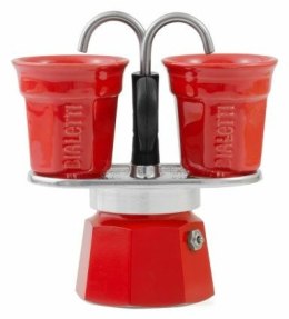 Bialetti kawiarka Mini Express czerwona 2tz + 2 filiżanki