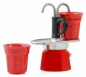 Bialetti kawiarka Mini Express czerwona 2tz + 2 filiżanki