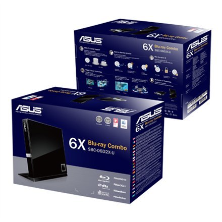 Asus Asus | 06D2X-U | Zewnętrzny | Napęd DVD±RW (±R DL) / DVD-RAM / BD-ROM | Czarny | USB 2.0