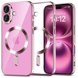 Etui pokrowiec na iPhone 16 MagFlex MagSafe - przezroczyste różowe