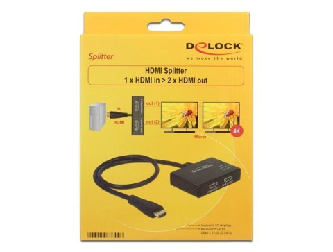 DeLOCK 87700 rozgałęziacz telewizyjny HDMI 2x HDMI