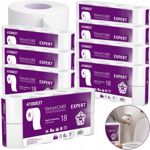 Papier Toaletowy VELVET CARE Professional Expert 3W 18m - 64 Rolki