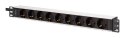 Digitus DN-95440 rozdzielacz zasilania PDU 9 x gniazdo sieciowe 1U Czarny, Srebrny