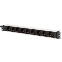 Digitus DN-95440 rozdzielacz zasilania PDU 9 x gniazdo sieciowe 1U Czarny, Srebrny