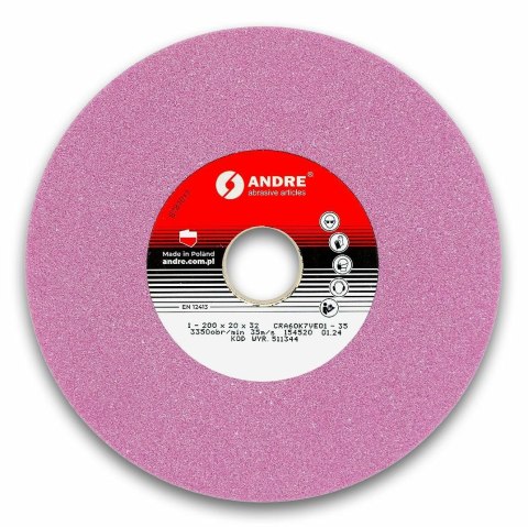 ANDRE ŚCIERNICA PŁASKA 200mm x 20mm x 32mm CRA60K7VE01-35 RÓŻOWA "TYP 1"