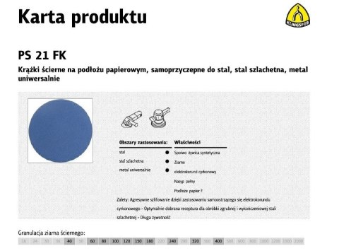 KLINGSPOR KRĄŻEK 150 PS21FK 50szt. 60