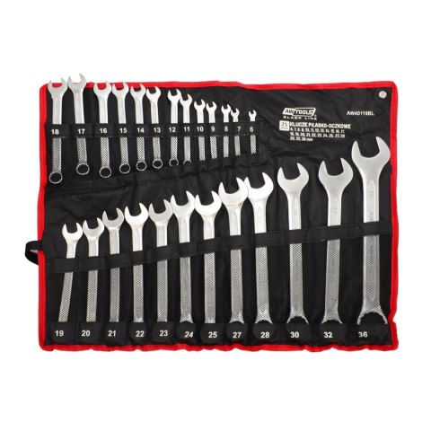 AWTOOLS KLUCZ PŁASKO-OCZKOWY KPL.25szt. /6mm-36mm BLACK LINE