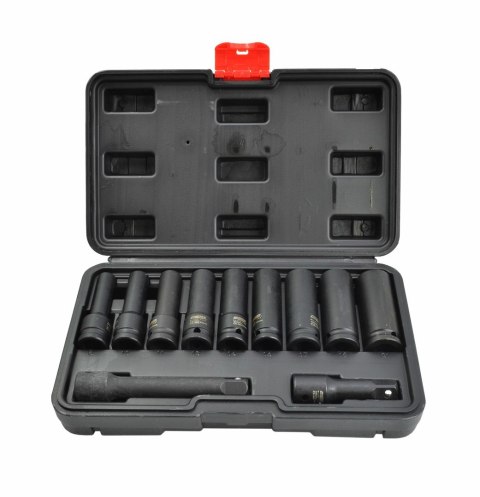 AWTOOLS ZESTAW NASADEK UDAROWYCH 1/2" 11cz./8-21mm/ DŁUGIE BLACK LINE