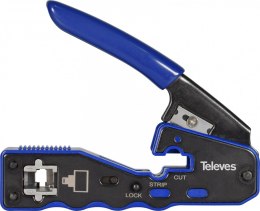 Zaciskarka do złączy RJ45 z automatycznym cięciem Televes 209802