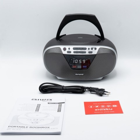 AIWA boombox BBTU-400SL CD/FM RDS/USB/BT srebrny