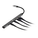BakkerElkhuizen USB-C Hub 7-in-1 (3A+4C) USB Type-C 5000 Mbit/s Czarny, Szary