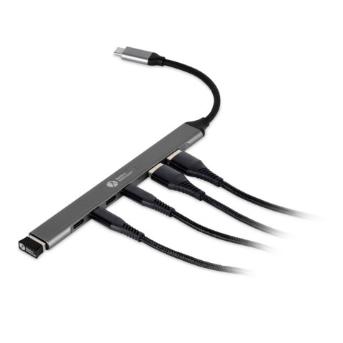 BakkerElkhuizen USB-C Hub 7-in-1 (3A+4C) USB Type-C 5000 Mbit/s Czarny, Szary