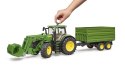 Traktor John Deere 7R 350 z ładowaczem czołowym i przyczepą 2-osiową 03155 BRUDER