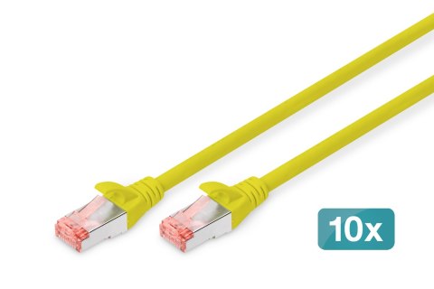 Kabel krosowy (patch cord) RJ45-RJ45, kat.6, S/FTP, AWG 27/7, LSOH, 2m, żółty, 10szt