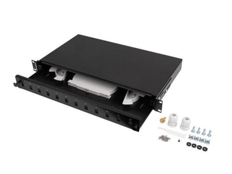 Lanberg FOP1-12SS-LDB panel krosowniczy 1U